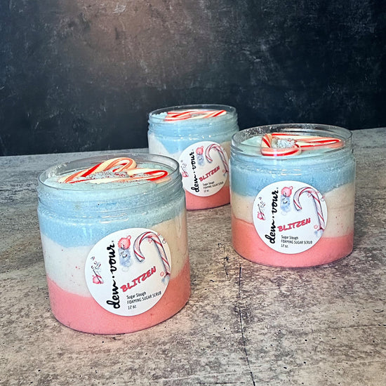 Blitzen Foaming Sugar Scrub | Pain Relieving  | Peppermint | Blood Circulation | Cellulite Treatment | Stress Relief Menthol Relief | Headache Relief | Cleansing Scrub | Soap Scrub