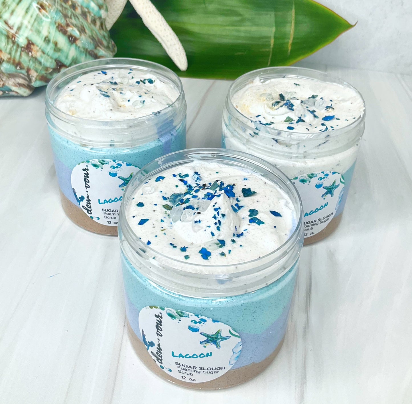 Lagoon Detoxifying Sugar Scrub | Foaming Scrub | 3 in 1 | SeaMoss | Seaweed | Dead Sea | Mineral Enriched